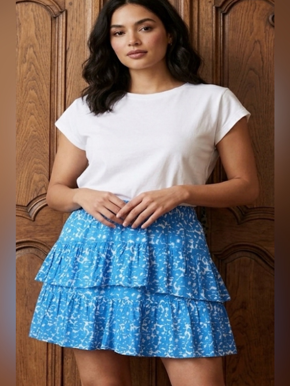 Lavender Brown Blue Tiered Women's Skirt